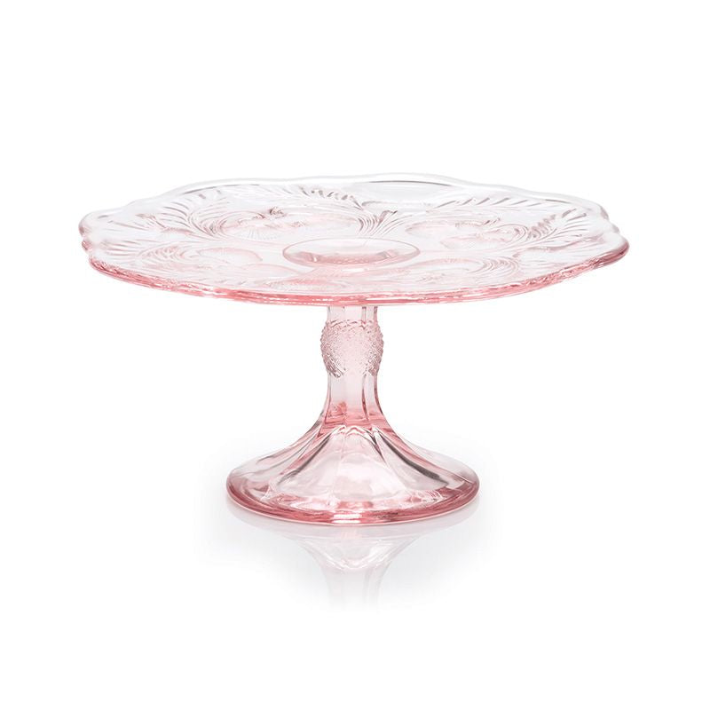 Sm Thistle Cake Plate Rose