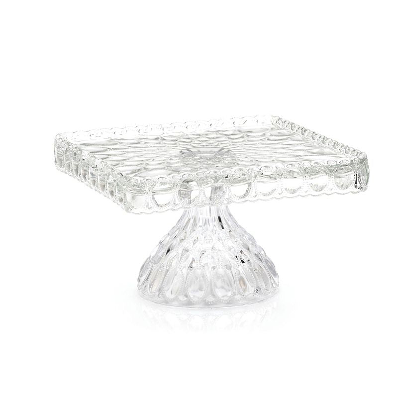 Elizabeth Square Cake Plate Crystal
