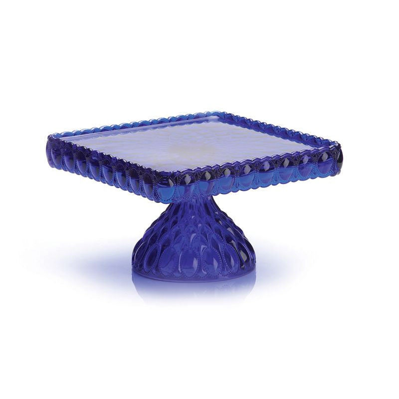 Elizabeth Square Cake Plate Cobalt