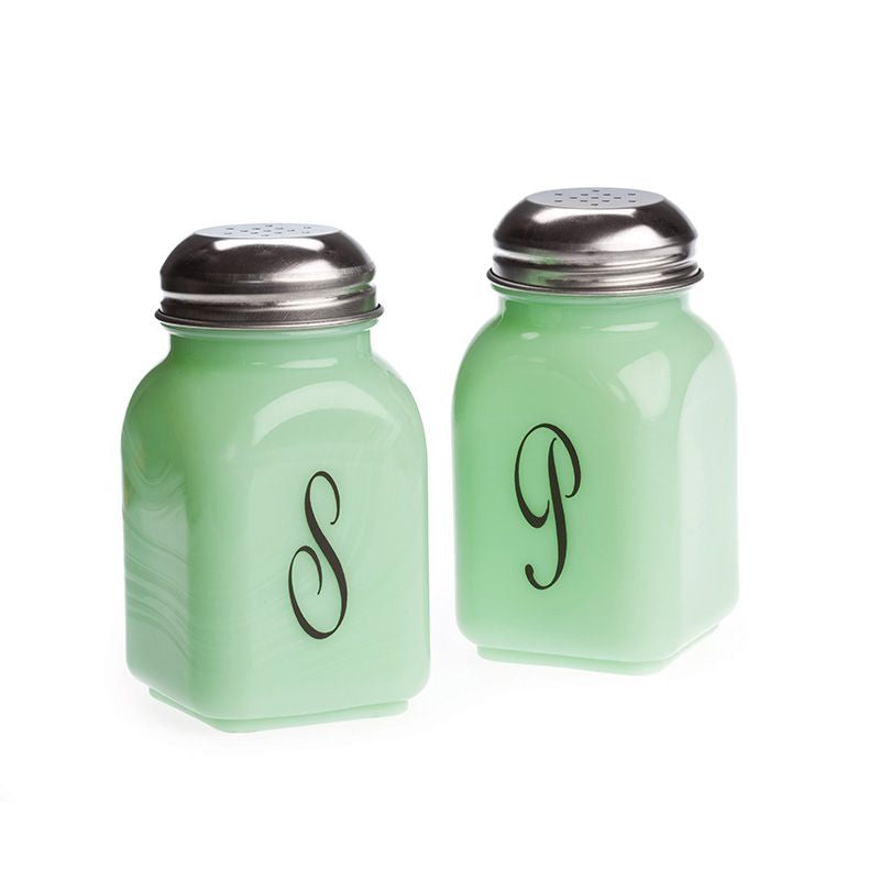 Monogram Salt & Pepper Jadeite