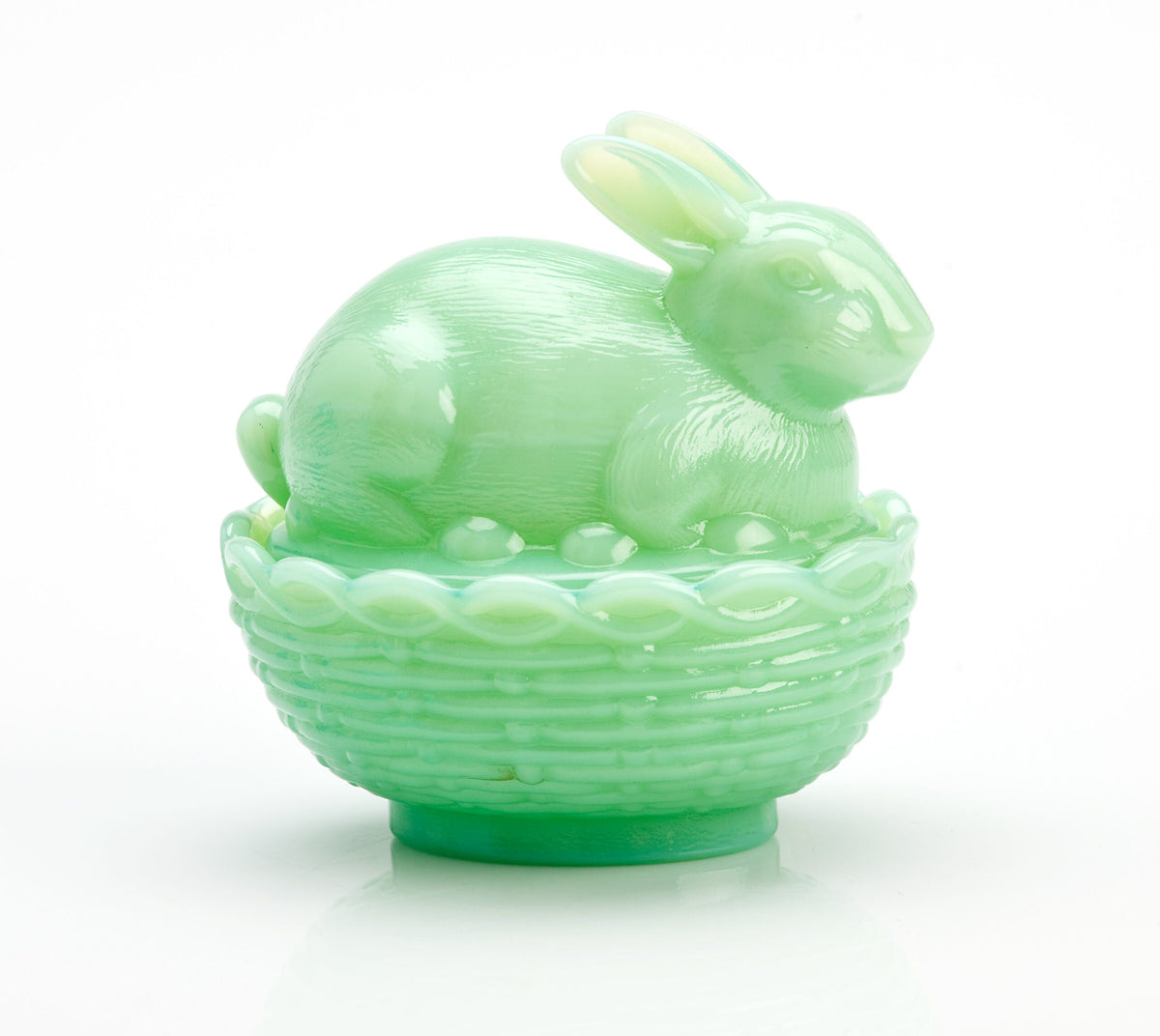 Bunny on Basket Jadeite