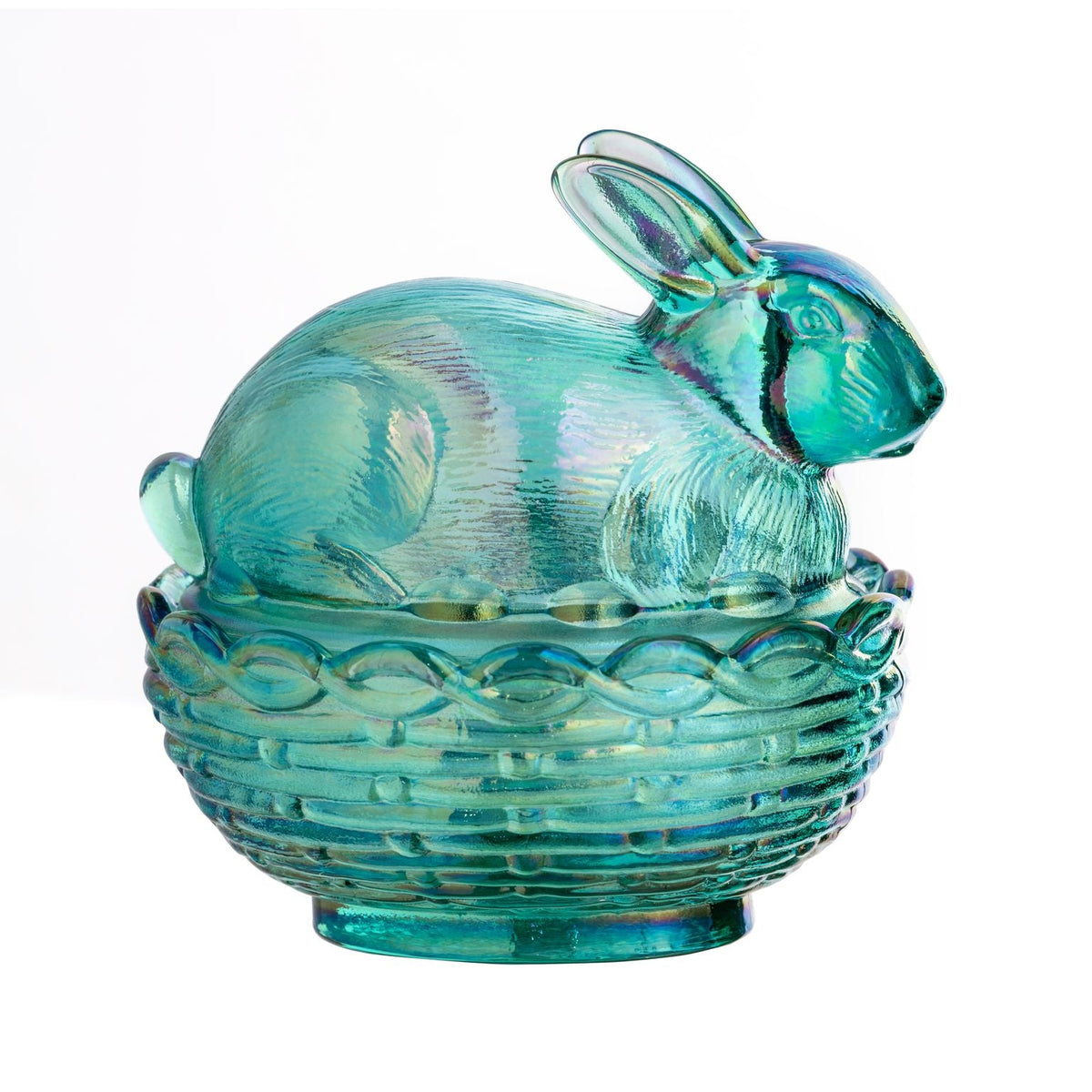 Bunny on Basket Teal Carnival