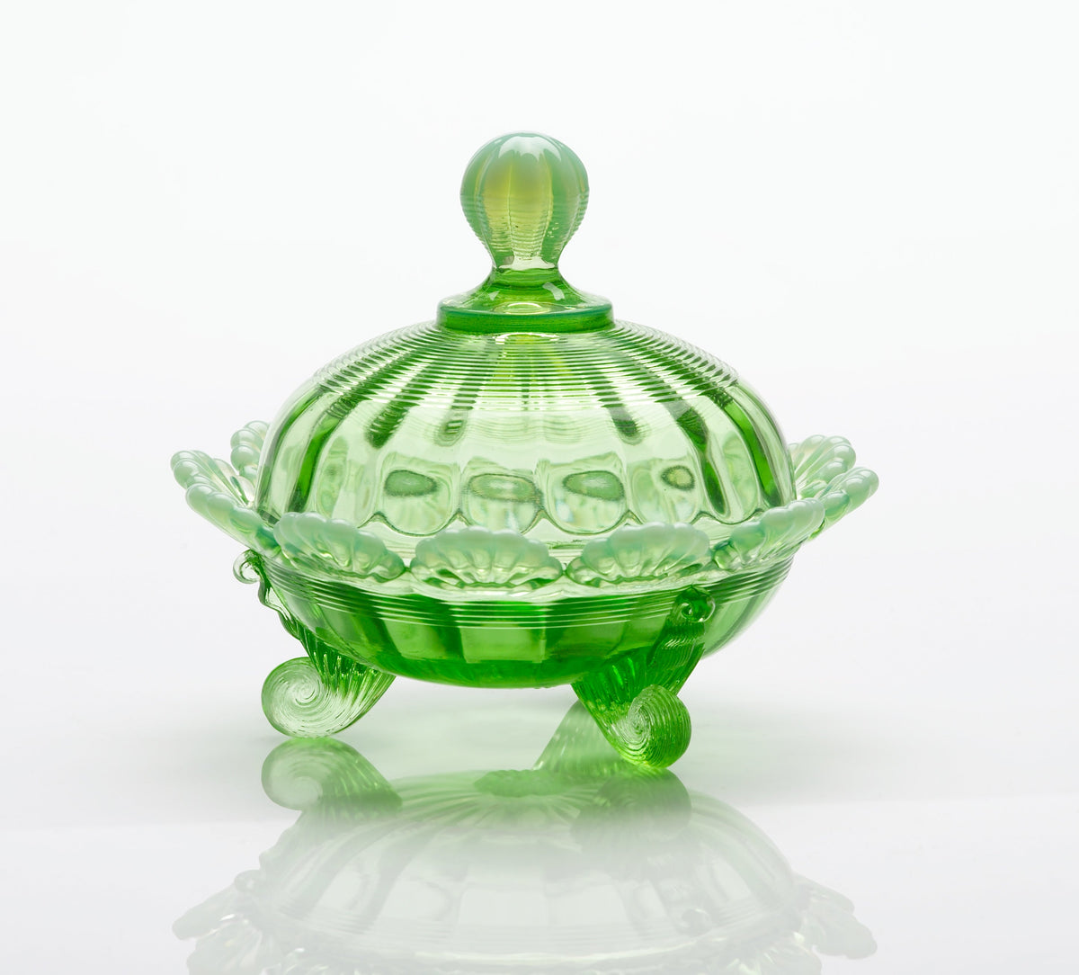 Footed Covered Candy Gr Opal