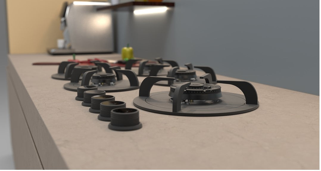 VARIOCOOK BLACK BURNER SET WITH SMART KNOBS